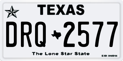 TX license plate DRQ2577