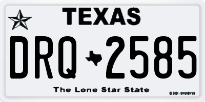 TX license plate DRQ2585