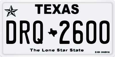 TX license plate DRQ2600