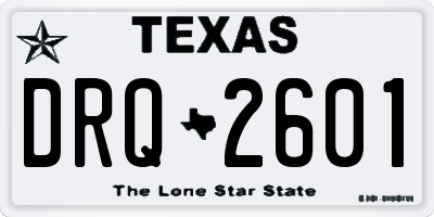 TX license plate DRQ2601