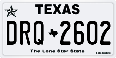 TX license plate DRQ2602