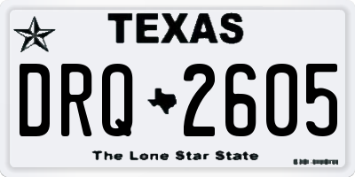 TX license plate DRQ2605