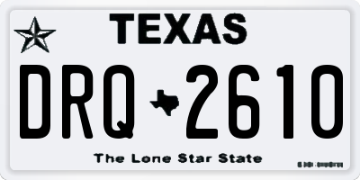 TX license plate DRQ2610