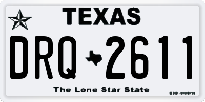 TX license plate DRQ2611