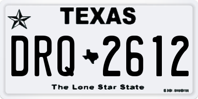 TX license plate DRQ2612