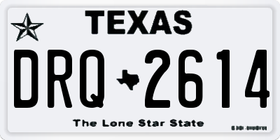 TX license plate DRQ2614