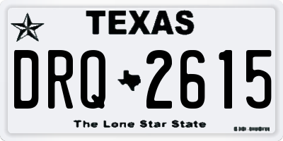 TX license plate DRQ2615