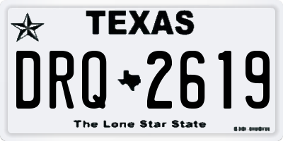 TX license plate DRQ2619