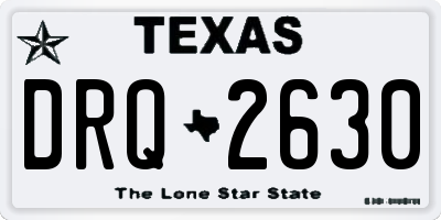 TX license plate DRQ2630