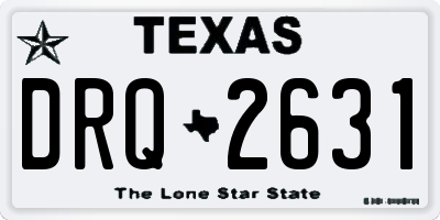 TX license plate DRQ2631