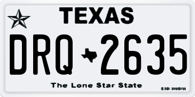 TX license plate DRQ2635
