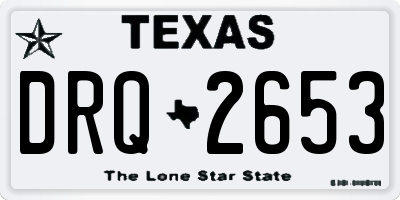 TX license plate DRQ2653