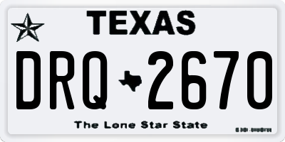 TX license plate DRQ2670