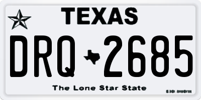 TX license plate DRQ2685
