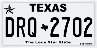 TX license plate DRQ2702