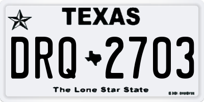 TX license plate DRQ2703
