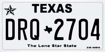 TX license plate DRQ2704