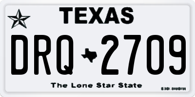 TX license plate DRQ2709