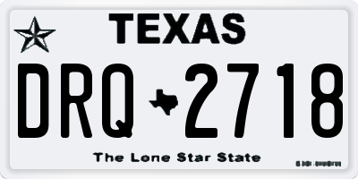 TX license plate DRQ2718