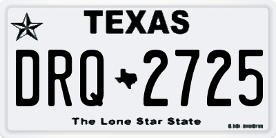 TX license plate DRQ2725