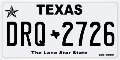 TX license plate DRQ2726