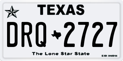 TX license plate DRQ2727
