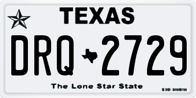 TX license plate DRQ2729