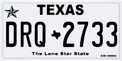 TX license plate DRQ2733
