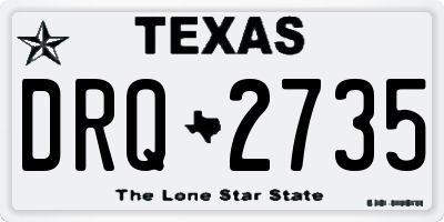 TX license plate DRQ2735