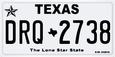TX license plate DRQ2738