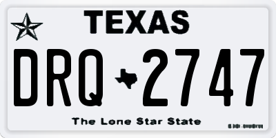 TX license plate DRQ2747