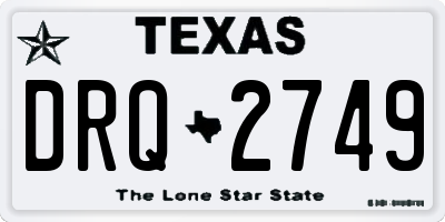 TX license plate DRQ2749