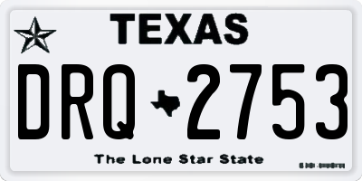TX license plate DRQ2753