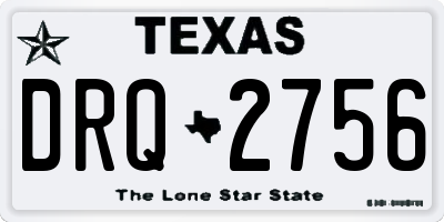 TX license plate DRQ2756