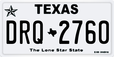 TX license plate DRQ2760