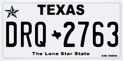 TX license plate DRQ2763