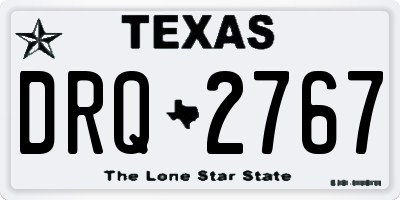TX license plate DRQ2767