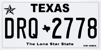 TX license plate DRQ2778