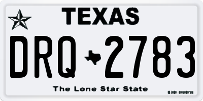 TX license plate DRQ2783