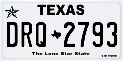TX license plate DRQ2793