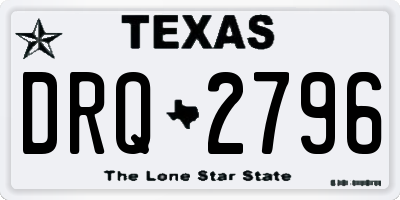 TX license plate DRQ2796