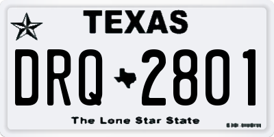 TX license plate DRQ2801