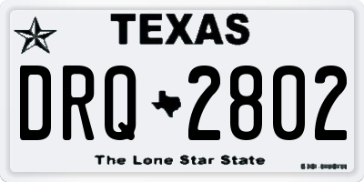 TX license plate DRQ2802