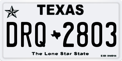 TX license plate DRQ2803