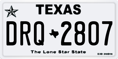 TX license plate DRQ2807