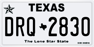 TX license plate DRQ2830