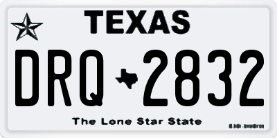 TX license plate DRQ2832