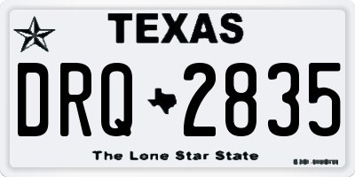 TX license plate DRQ2835