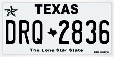 TX license plate DRQ2836