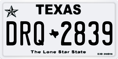 TX license plate DRQ2839